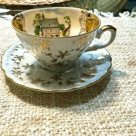 Vintage gold plated espresso coffee cup with a saucer Bareuther Bavaria Lorsch - Picture 5 of 10